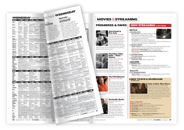 Tv Weekly Magazine Local Tv Cable Print Listings With Localized Program Grids